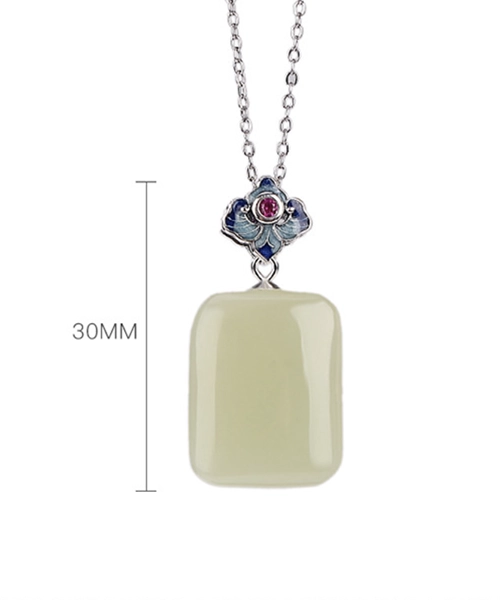 Flat Jade Pendant S925 Necklace