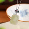 Flat Jade Pendant S925 Necklace