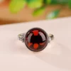 Natural Amber Cabochon S925 Open Ring