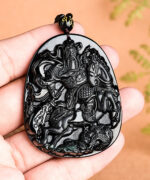Natural Jade Guan Gong Black Jade Pendant