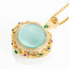Natural Jade Round Medal Pendant Necklace