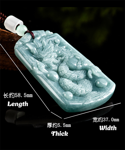 Handcrafted Natural Jade Dragon Pendant - Image 5