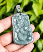Handcrafted Natural Jade Dragon Pendant