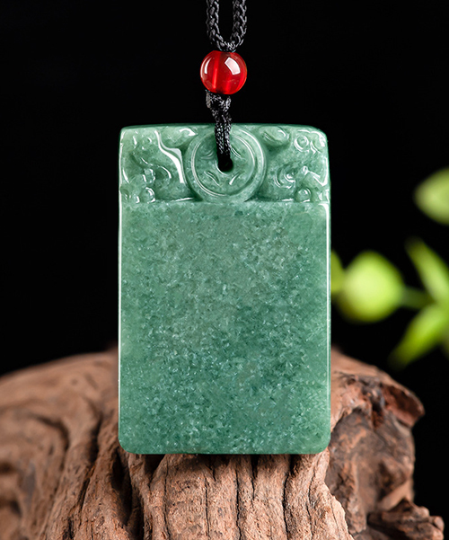 Natural Jade Simple Design Pendant Necklace