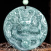Natural Jade Dragon Round Pendant
