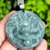 Natural Jade Dragon Round Pendant