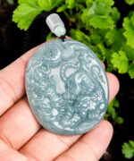 Dragon and Tiger Natural Jade Pendant