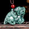 Natural Jade Handcrafted Pixiu Pendant Necklace