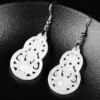S925 Natural Jade Gourd Flower Earrings