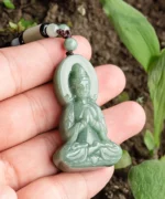 Natural Jade Handcrafted Guanyin Pendant Necklace