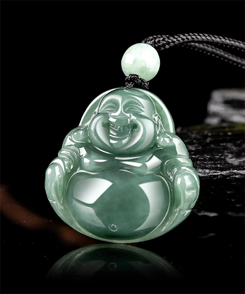 Natural Jade Handcrafted Buddha Pendant Necklace