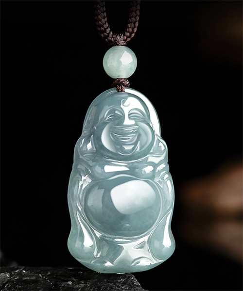 Handcrafted Buddha Natural Jade Pendant Necklace