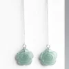 S925 Natural Jade Handcrafted Rose Earrings