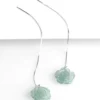 S925 Natural Jade Handcrafted Rose Earrings