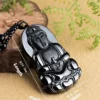Natural Black Jade Guanyin Pendant