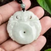 Natural Jade Handcrafted Three Sheep Pendant Necklace