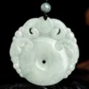 Natural Jade Handcrafted Three Sheep Pendant Necklace