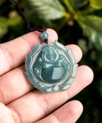 Smile Buddha Natural Jade Pendant Necklace