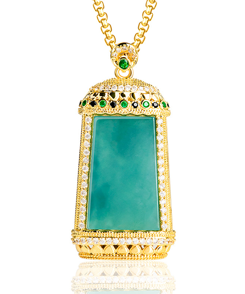 Simple Design Natural Jade Pendant Necklace