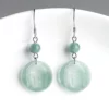 Round Design Buddha S925 Natural Jade Earrings