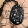 Chinese Zodiac Natural Jade Omphacite Jade Pendant Necklace