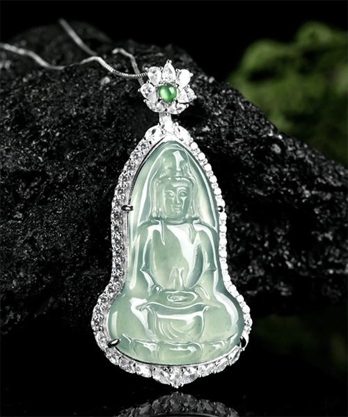 Guanyin S925 Natural Jade Pendant Necklace