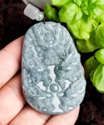 Dragon Two Sided Natural Jade Pendant