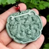 Phoenix and Dragon Natural Jade Pendant