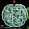 Phoenix and Dragon Natural Jade Pendant