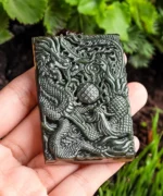 Phoenix Dragon Medal Natural Jade Pendant