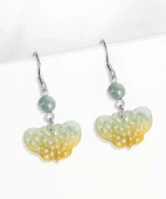Butterfly Hollow Natural Jade S925 Earrings