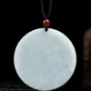 Dragon Round Natural Jade Pendant