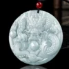 Dragon Round Natural Jade Pendant