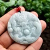 Dragon Round Natural Jade Pendant