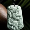 Dragon Carved Natural Jade Pendant