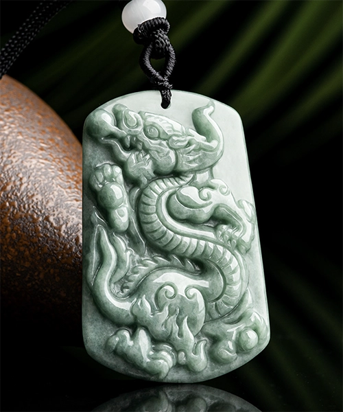 Dragon Carved Natural Jade Pendant