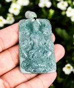 Guanyin Five Dragon Natural Jade Pendant