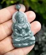 Tara Guanyin Medal Natural Jade Pendant
