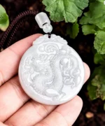 Dragon Medal Natural Jade Pendant