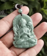 Guanyin Medal Natural Jade Pendant