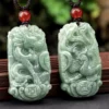 Phoenix Dragon Natural Jade Pendant