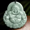 Wealth Buddha Natural Jade Pendant