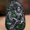 Guanyin Dragon Natural Jade Pendant
