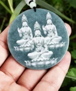 Jadeite Buddha Jade Round Pendant