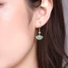 Sector Shape Natural Jade S925 Earrings