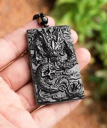 Black Dragon Natural Jade Pendant