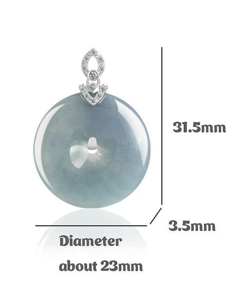 S925 Donut Ring Natural Jade Pendant