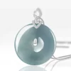S925 Donut Ring Natural Jade Pendant