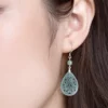 Vintage Hollow Jade S925 Earrings