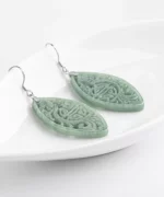 Vintage Hollow Jade S925 Earrings